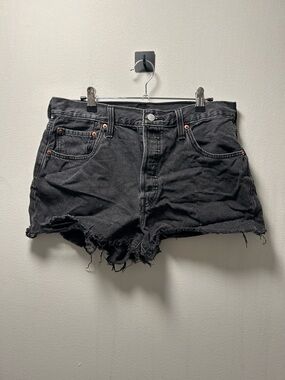 Levi's 501 Black Distressed Cutoff Denim Shorts